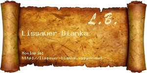 Lissauer Bianka névjegykártya